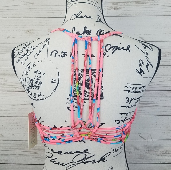 Tori Praver Swimwear Bright Mango Strappy Swim Top - Picture 2 of 6